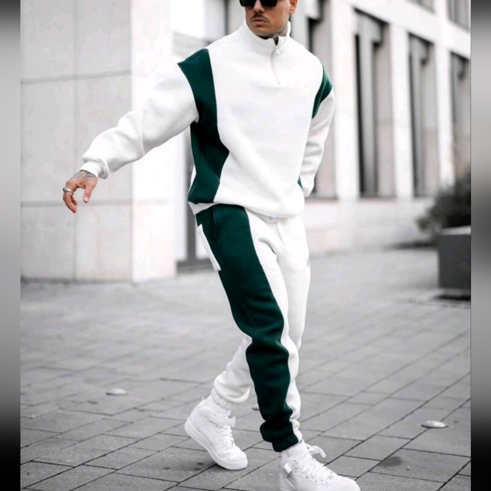 Men's Fashionable Autumn Winter American Street Style Stand Collar Sweatshirt - Picture 2 of 9